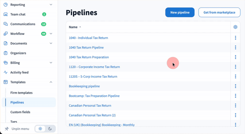 Tags in pipelines - TaxDome Help Center