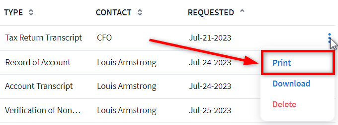 Request and view IRS transcripts - TaxDome Help Center