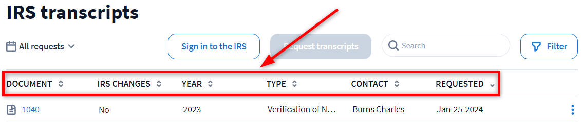 Request and view IRS transcripts - TaxDome Help Center