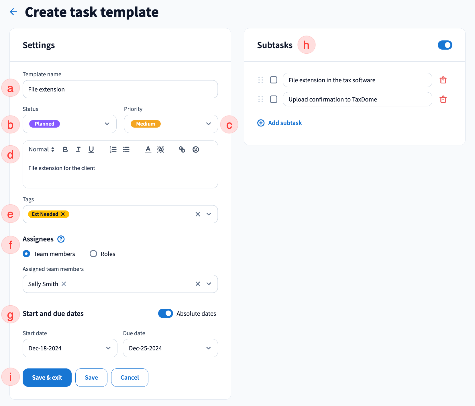 Create & apply task templates - TaxDome Help Center