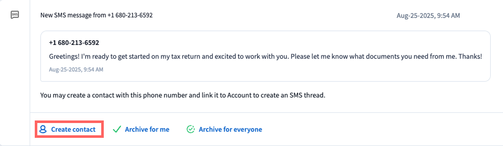 Sent Beand Number Add phone numbers for clients to send SMS - TaxDome Help Center