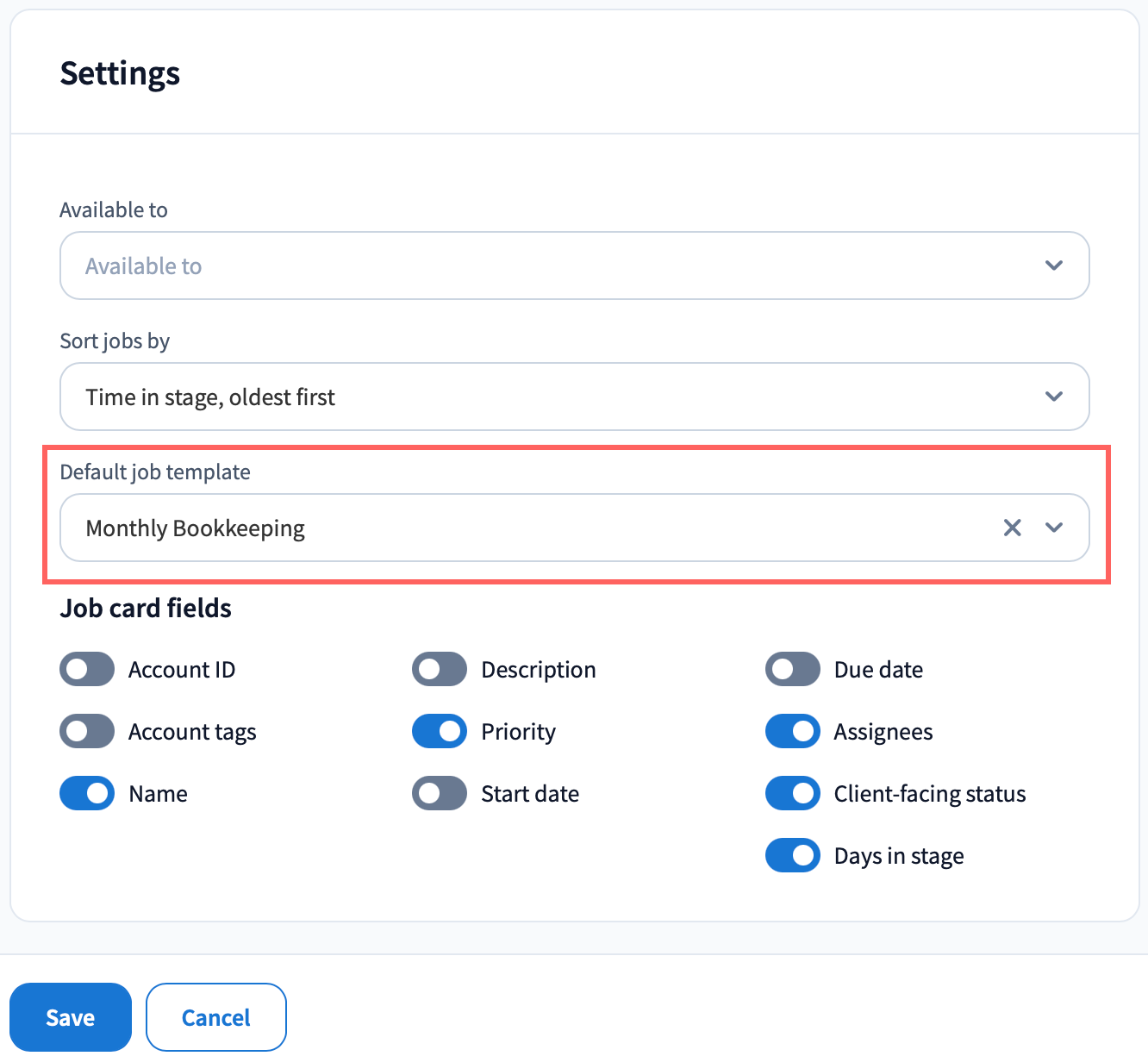 Client Facing Format Assign client-facing statuses via job templates - TaxDome Help Center