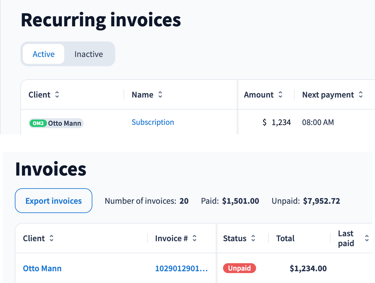 Recurring invoices: Overview - TaxDome Help Center