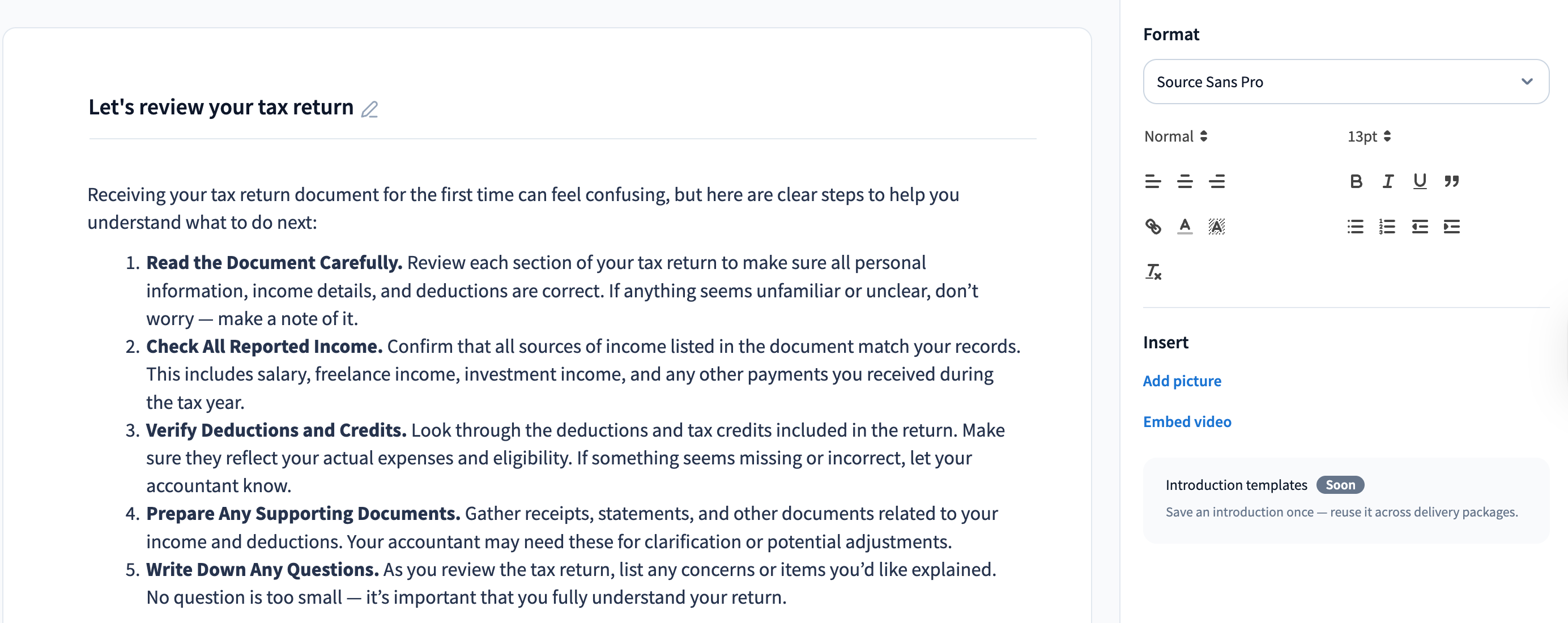 Create and send tax return delivery - TaxDome Help Center