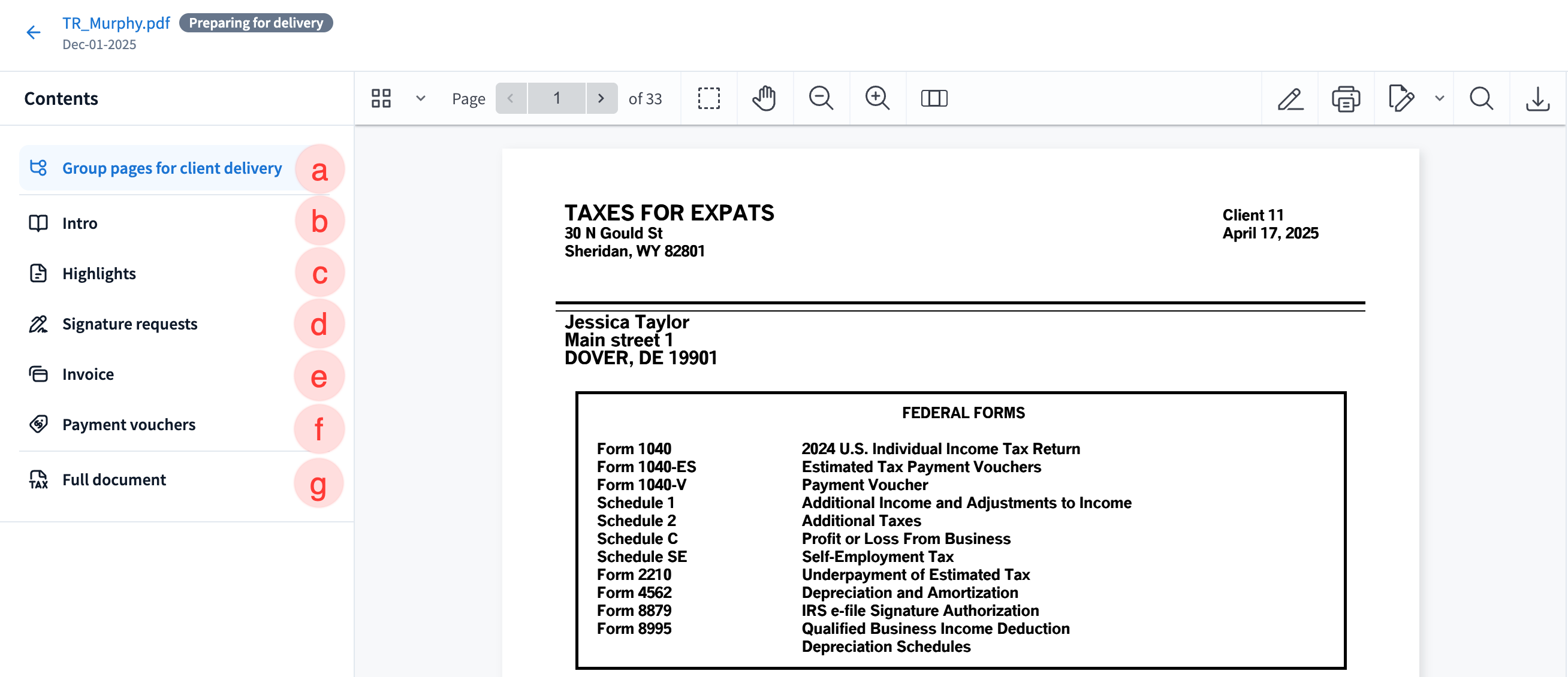Create and send tax return delivery - TaxDome Help Center