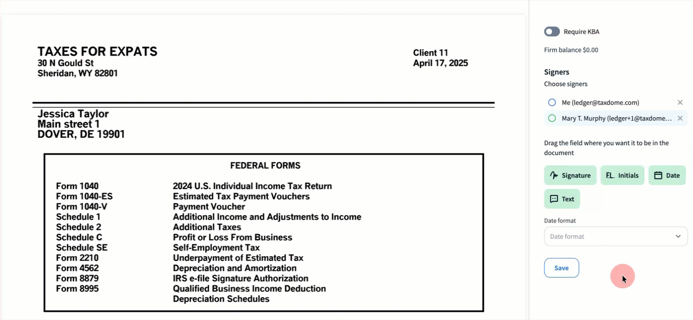 Create and send tax return delivery - TaxDome Help Center