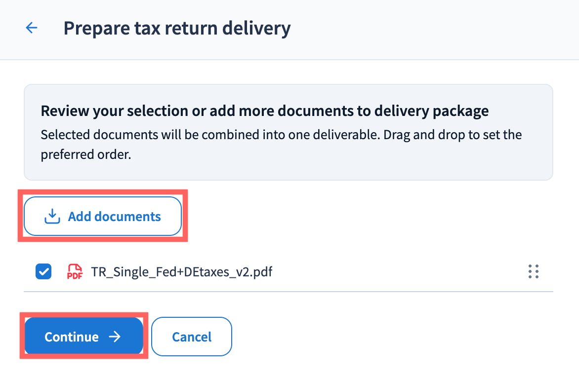Create and send tax return delivery - TaxDome Help Center