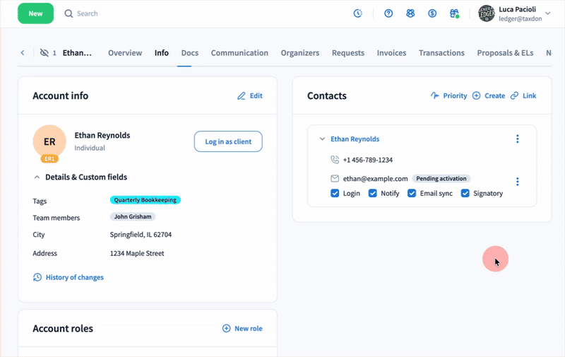 How to use plus addressing in TaxDome for signatures and contacts ...